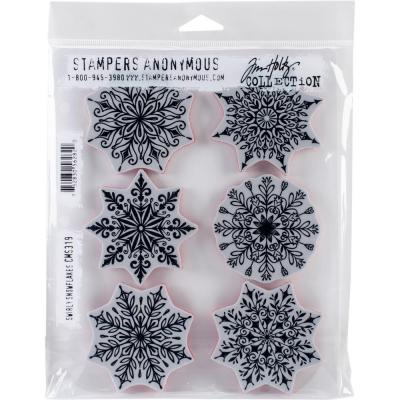 Stampers Anonymous Tim Holtz Cling Stamps - Swirly Snowflakes